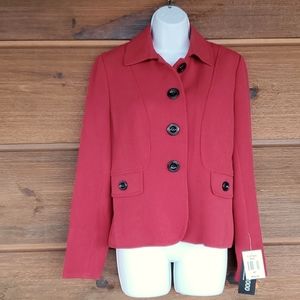 New Focus 2000 Red Jacket Blazer Coat Size 8P